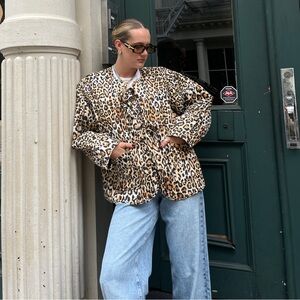 ASOS leopard quilted jacket